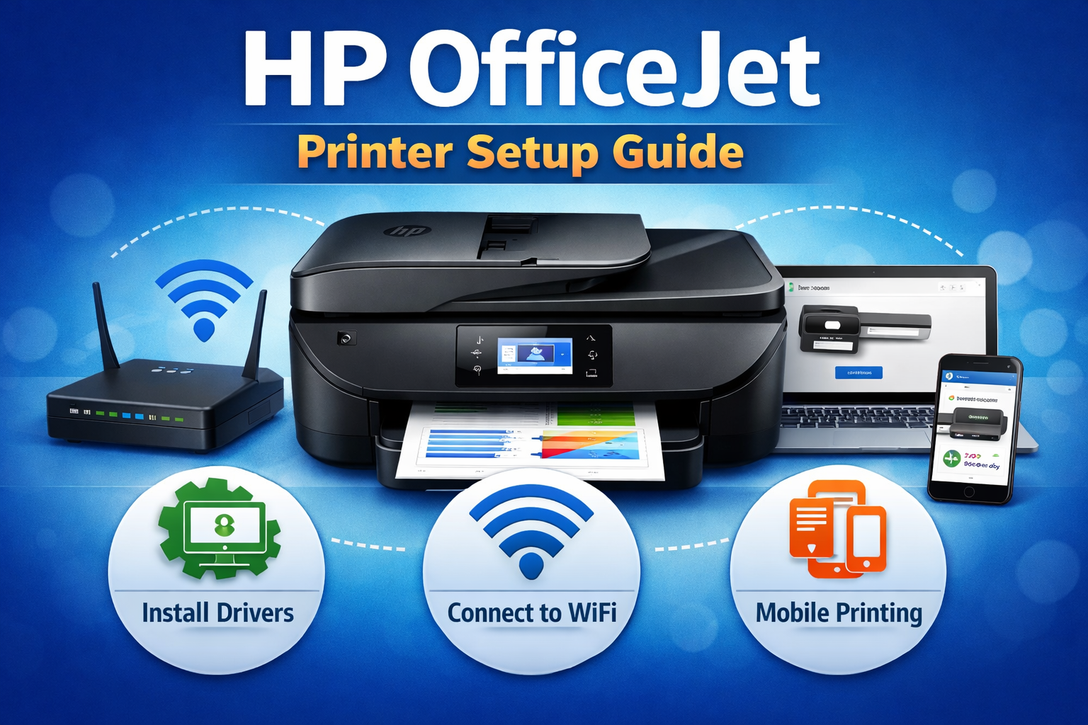 HP OfficeJet Printer Setup Guide HP OfficeJet Printer Setup Step-by-Step WiFi Installation Guide