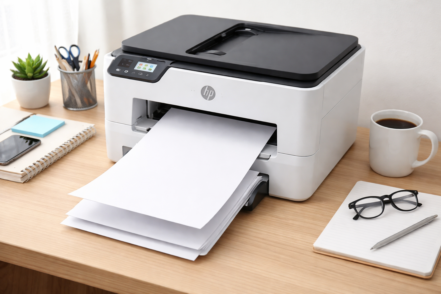 HP printer printing blank pages diagnostic guide showing empty paper output