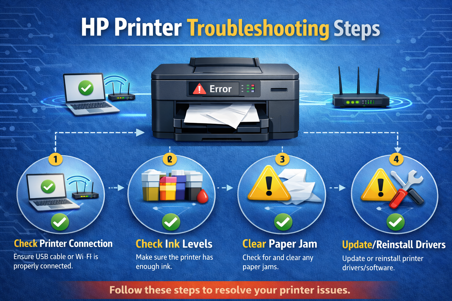 hp printer troubleshooting steps