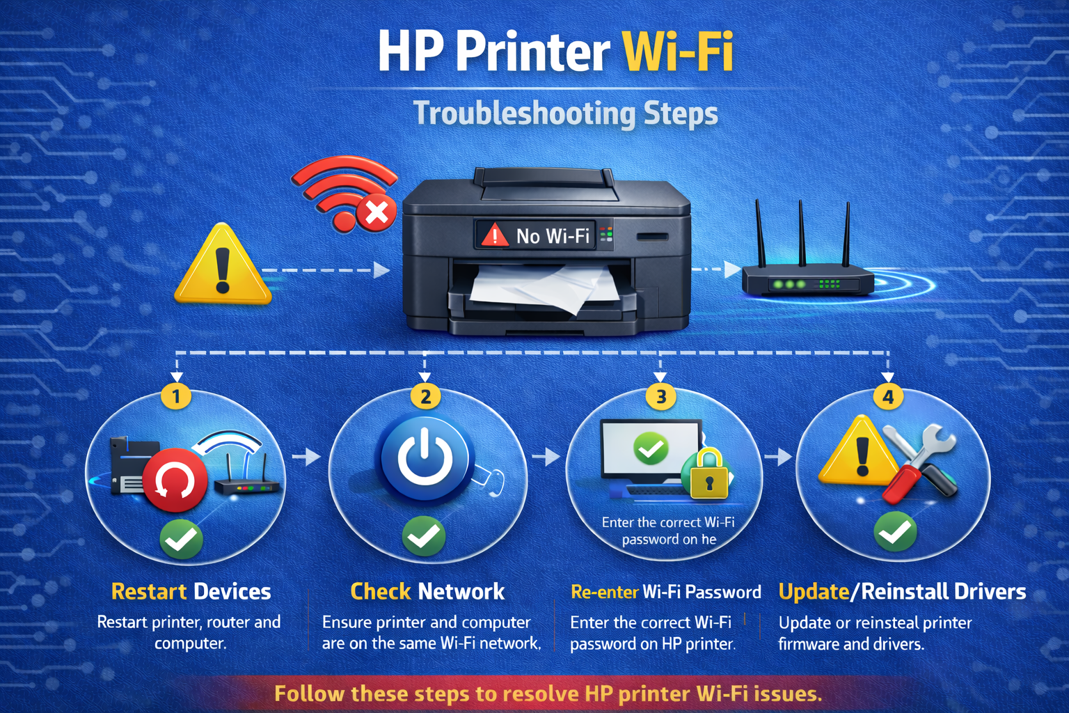 hp printer wifi troubleshooting steps