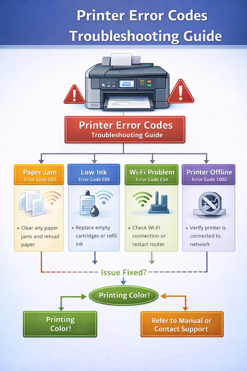 printer error codes troubleshooting guide diagram