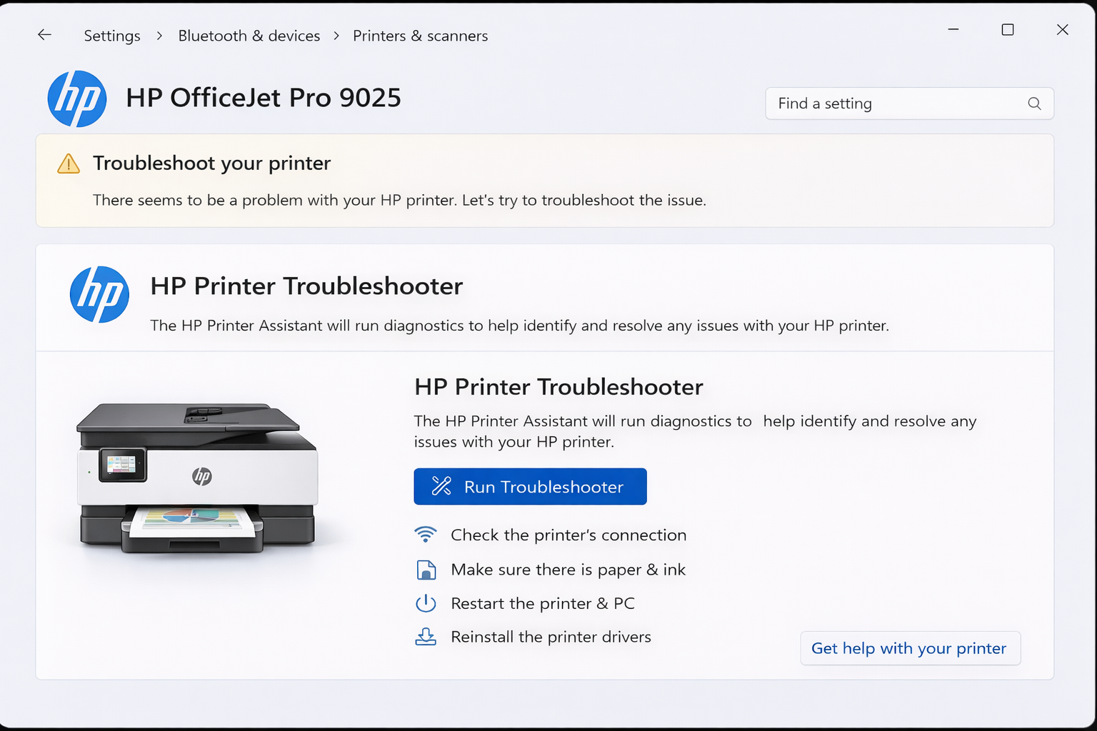 hp printer connected but not printing fix