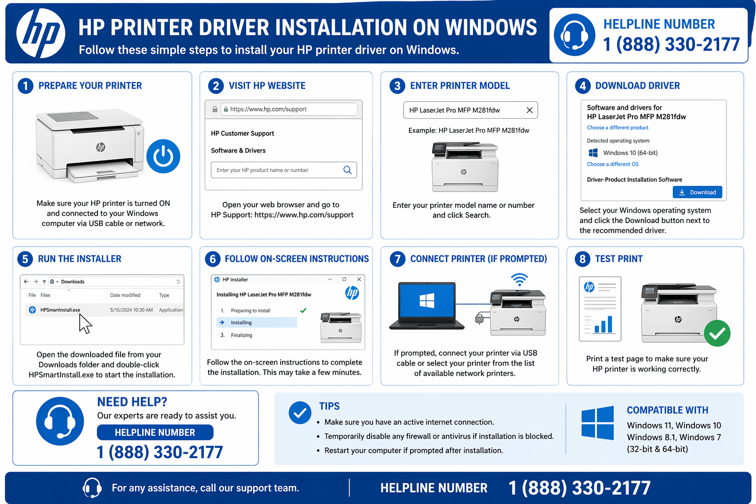 Windows HP driver installation screen