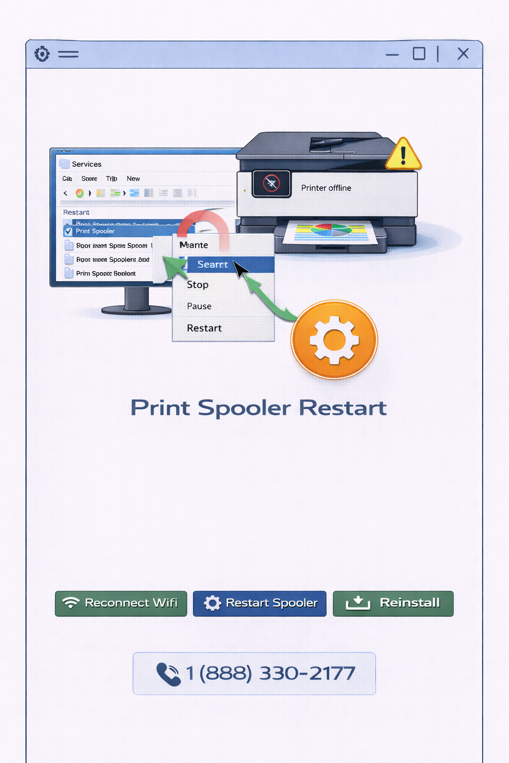 printer driver not working fix restart print spooler windows
