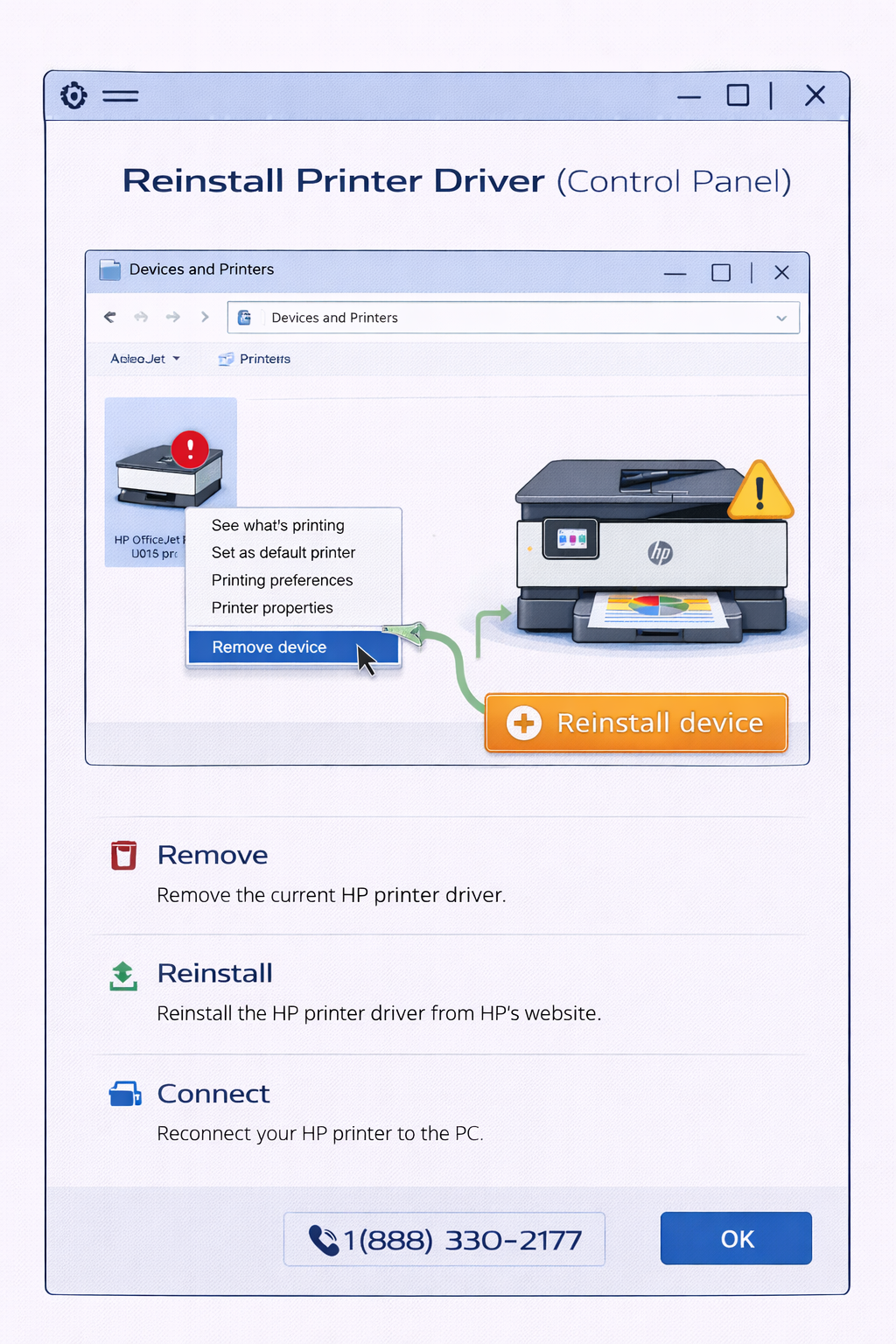 reinstall printer driver fix printer driver not working