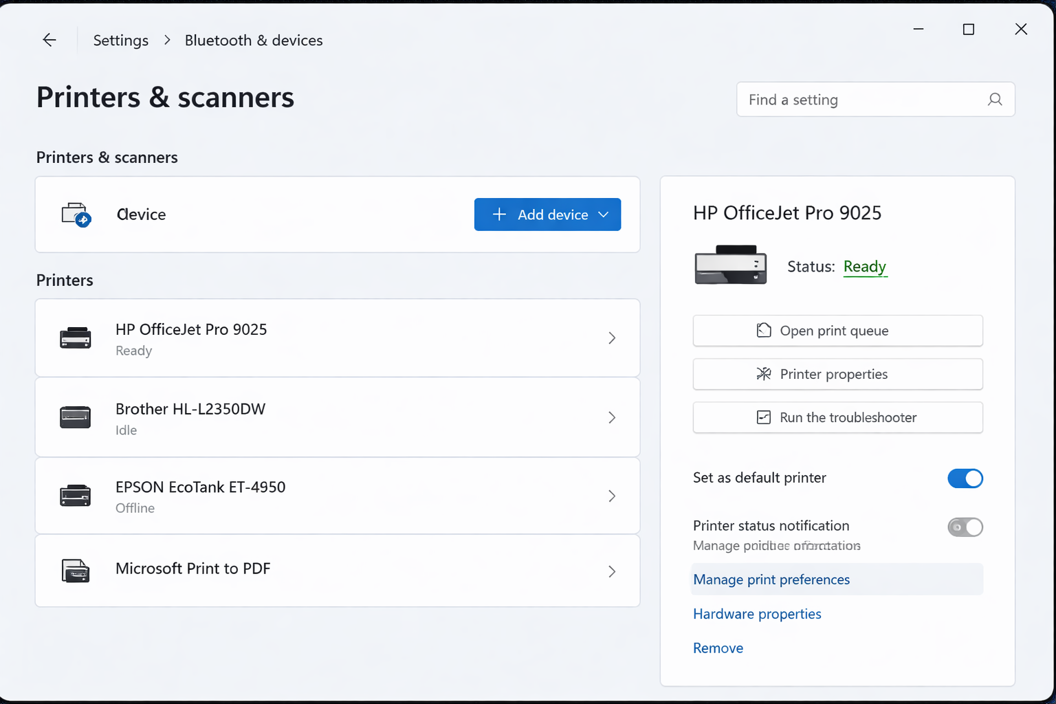 set default printer windows fix