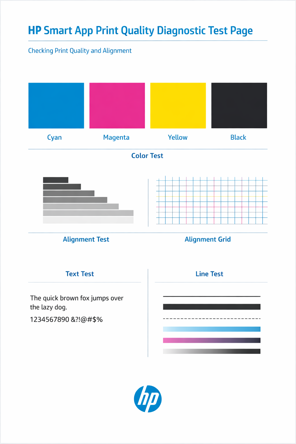 HP Smart app test page print to verify HP printer setup on mobile