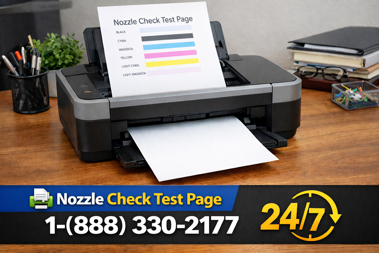 printer nozzle check test page result