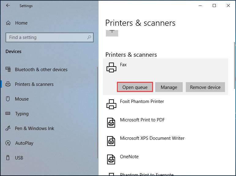 clear stuck print queue to fix printer offline