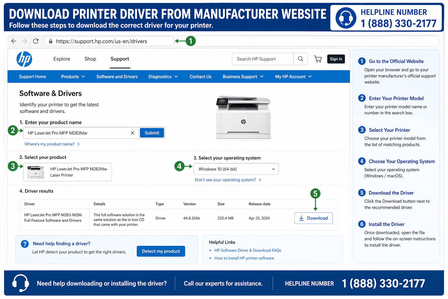 HP driver download page