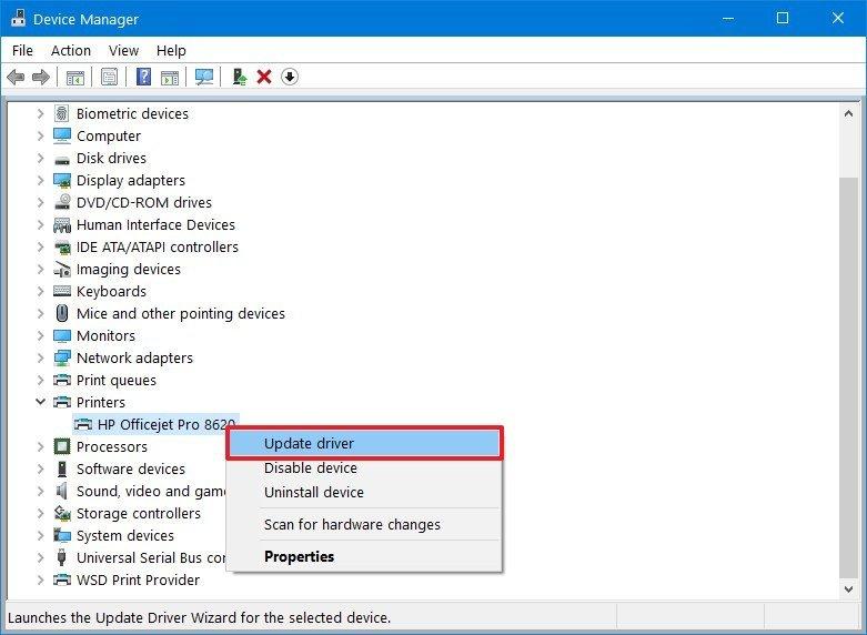 update printer driver for printer offline error fix